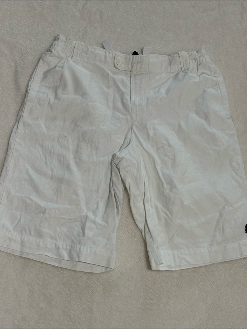 Ralph Lauren White Flat Front Men's Shorts